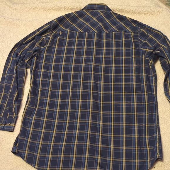 GC Blue Men's Long Sleeve Snap Shirt With a Point Collar - Picture 2 of 9